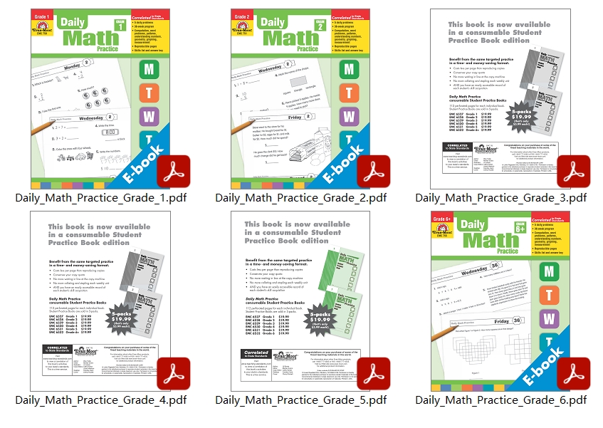 Daily Math Practice原版数学练习G1-G6 PDF高清可打印