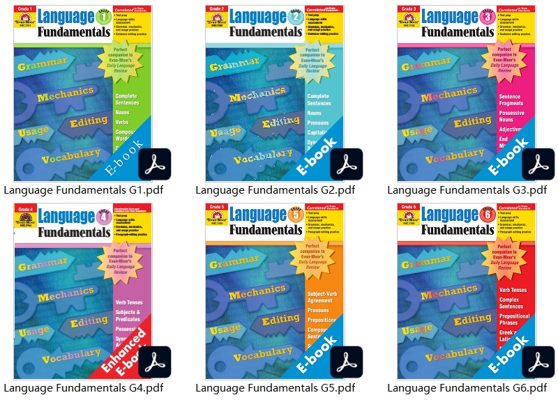 英文原版 evan moor Language Fundamentals  G1-G6 PDF扫描版高清可打印