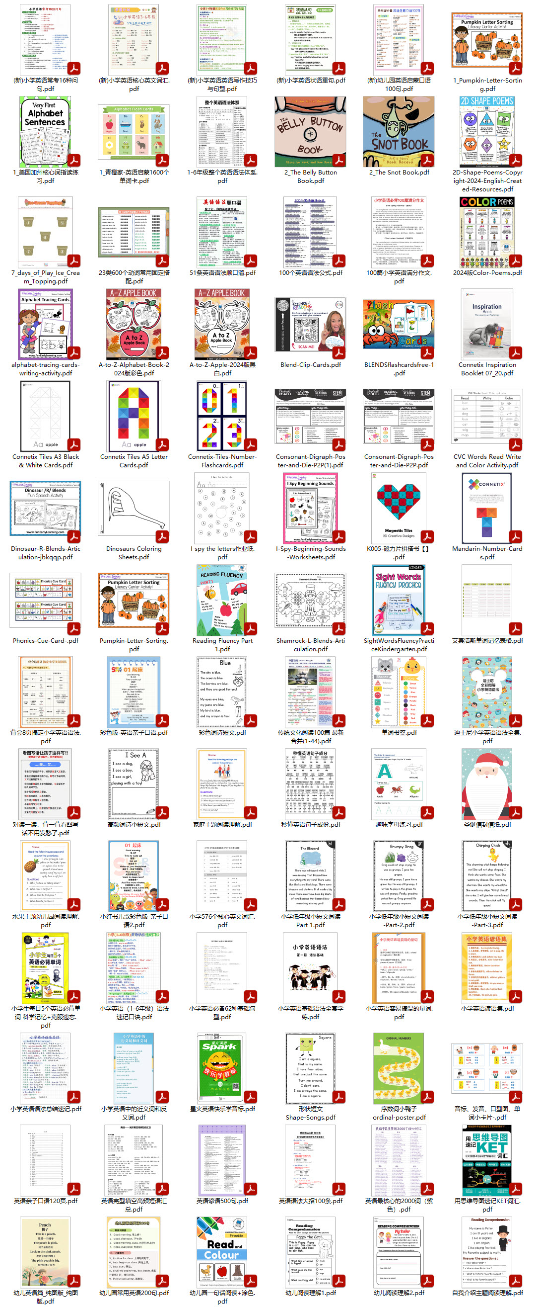 精品小学英语语法单词句子合集PDF电子版