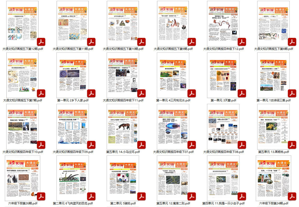 1-6年级《大语文知识画报[下册]》（2025年1-26期）PDF电子版