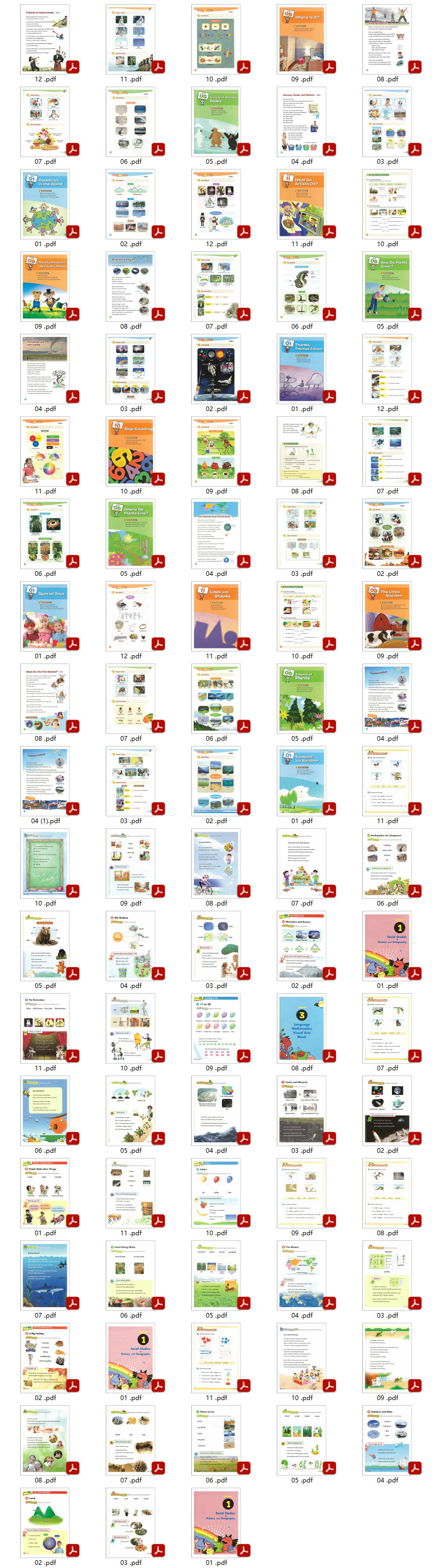 American English textbook（美国小学阅读课本）启蒙到四年级PDF电子版