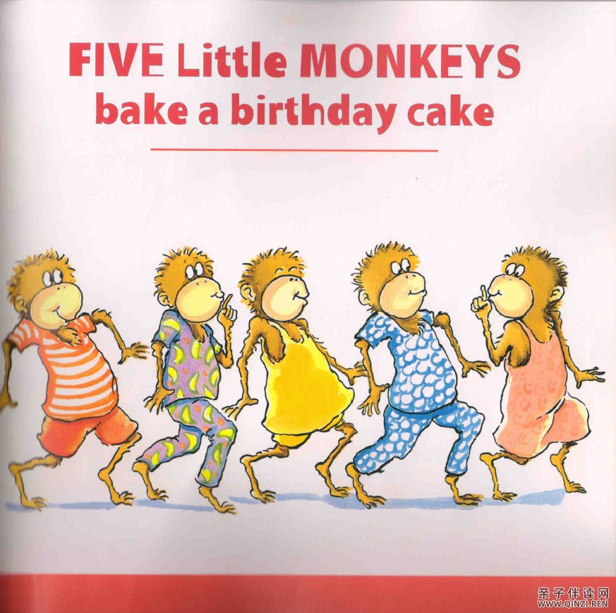英文绘本5只小猴子five little monkeys系列10个故事绘本高清扫描PDF电子版+MP3音频