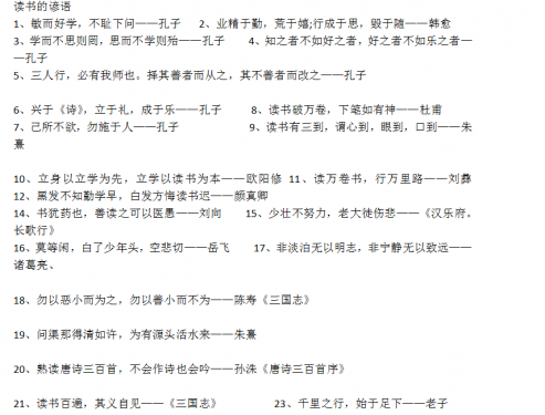 常用读书的谚语