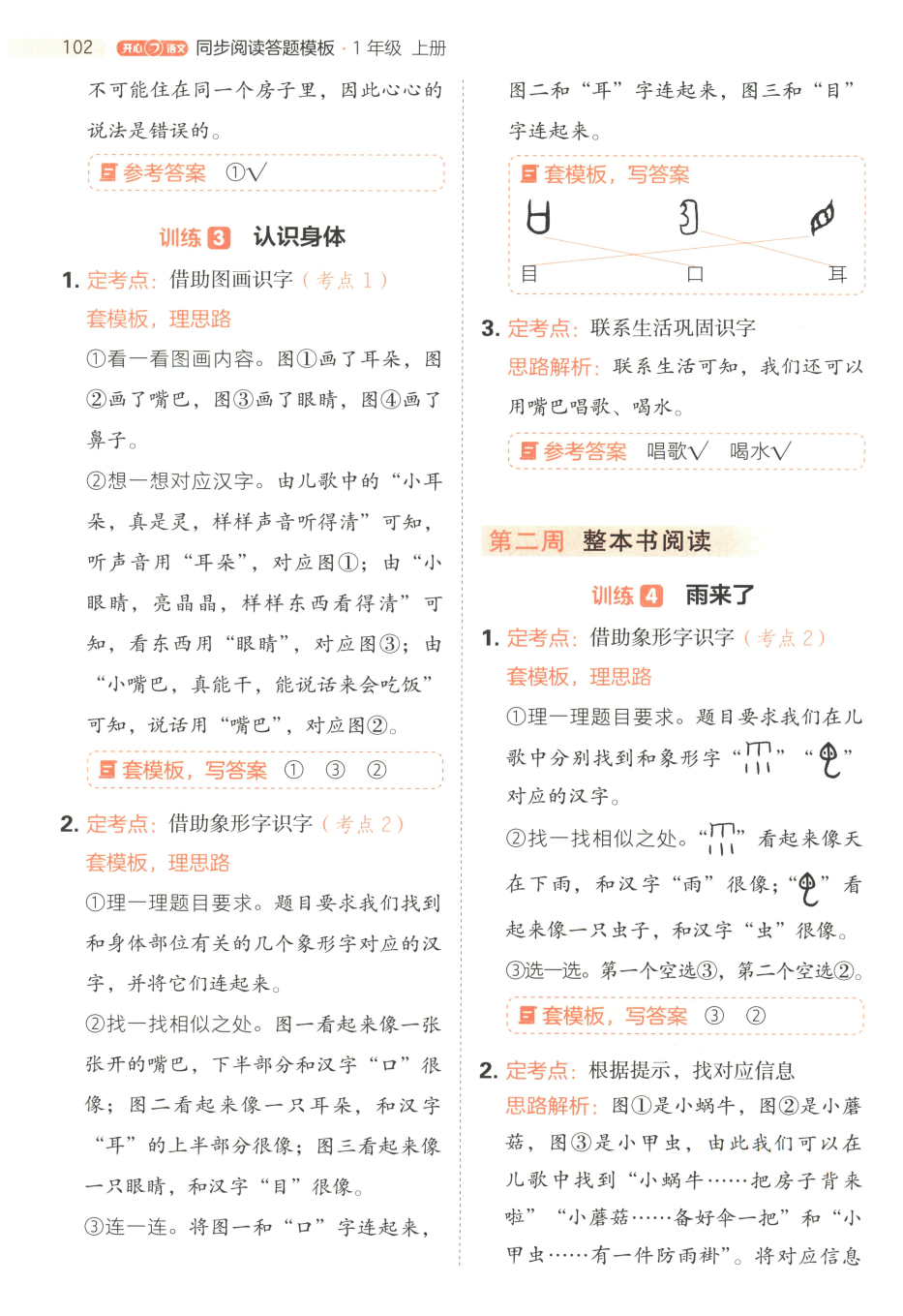 25秋1-6年级语文上册《开心语文同步阅读答题模板》 资料内页(PDF 第 4 页)