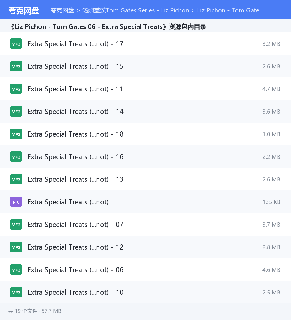 汤姆盖茨Tom Gates Series - Liz Pichon 资源文件清单