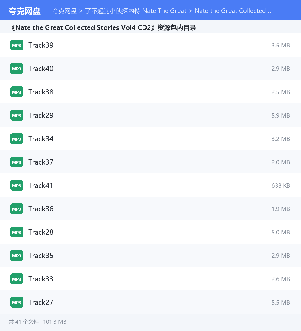 了不起的小侦探内特 Nate The Great 资源文件清单