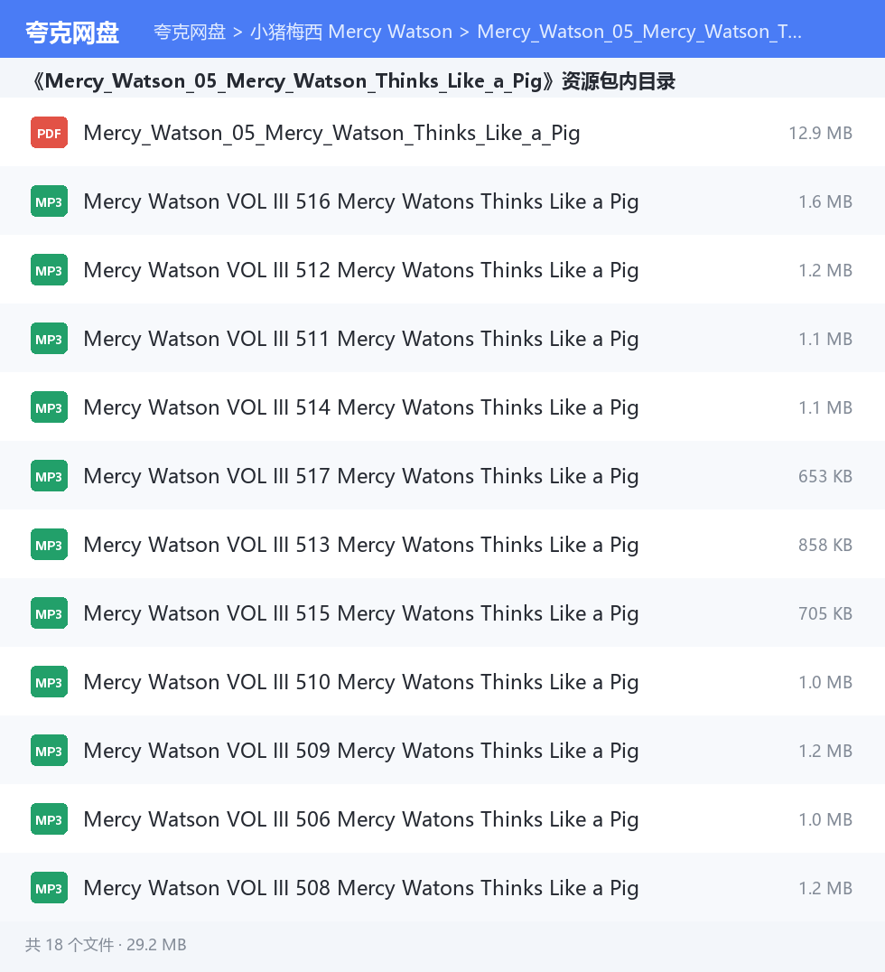 小猪梅西 Mercy Watson 资源文件清单