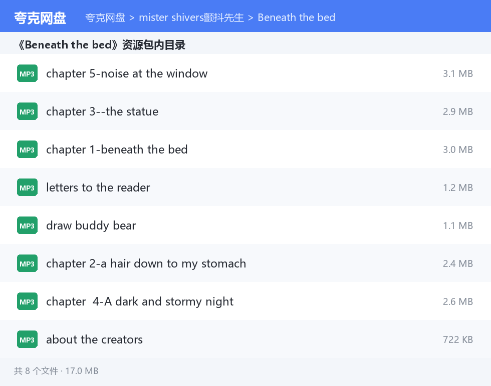 mister shivers颤抖先生 资源文件清单