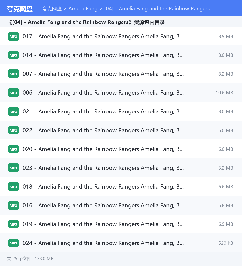 Amelia Fang 资源文件清单