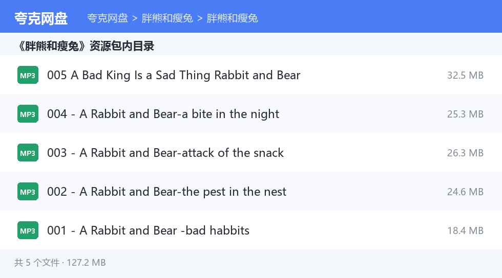 胖熊和瘦兔 资源文件清单