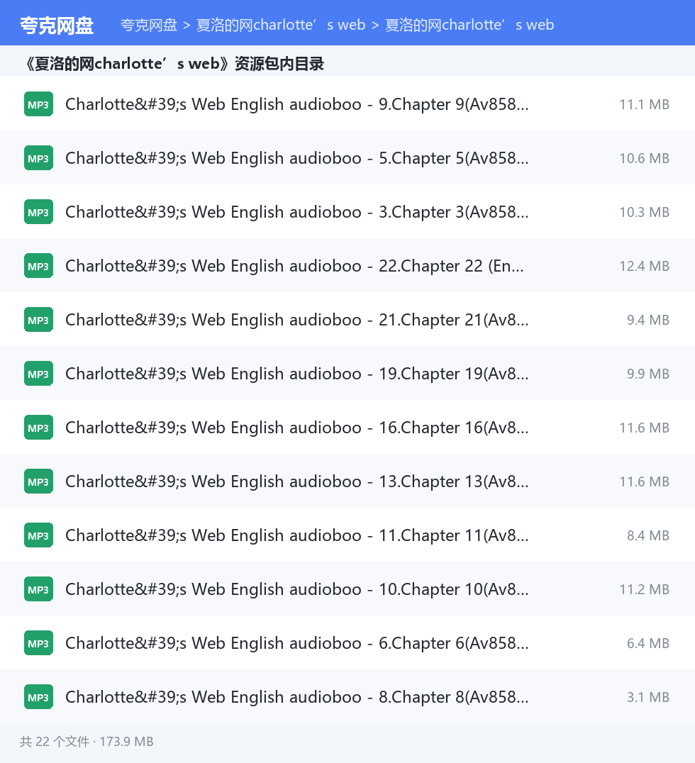 夏洛的网charlotte’s web 资源文件清单