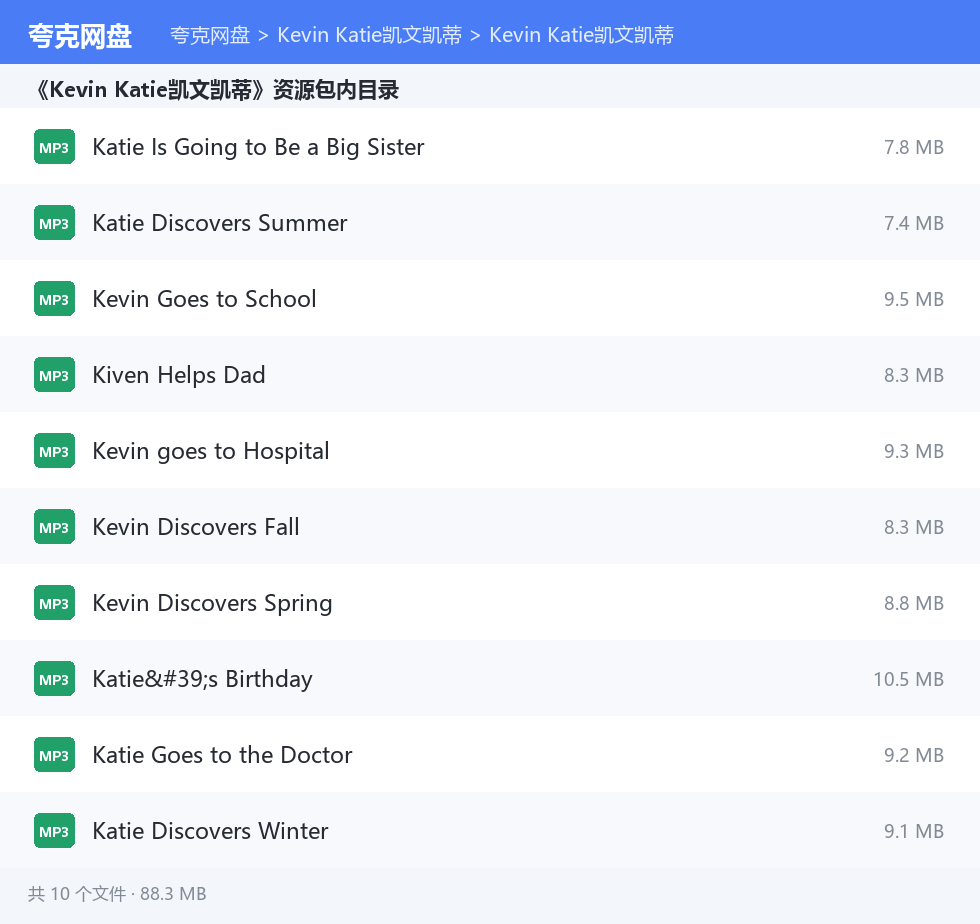 Kevin Katie凯文凯蒂 资源文件清单