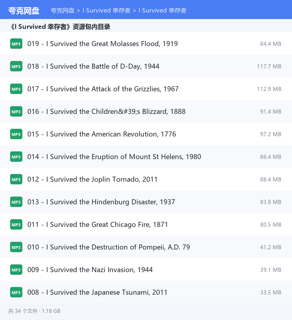I Survived 幸存者 资源文件清单