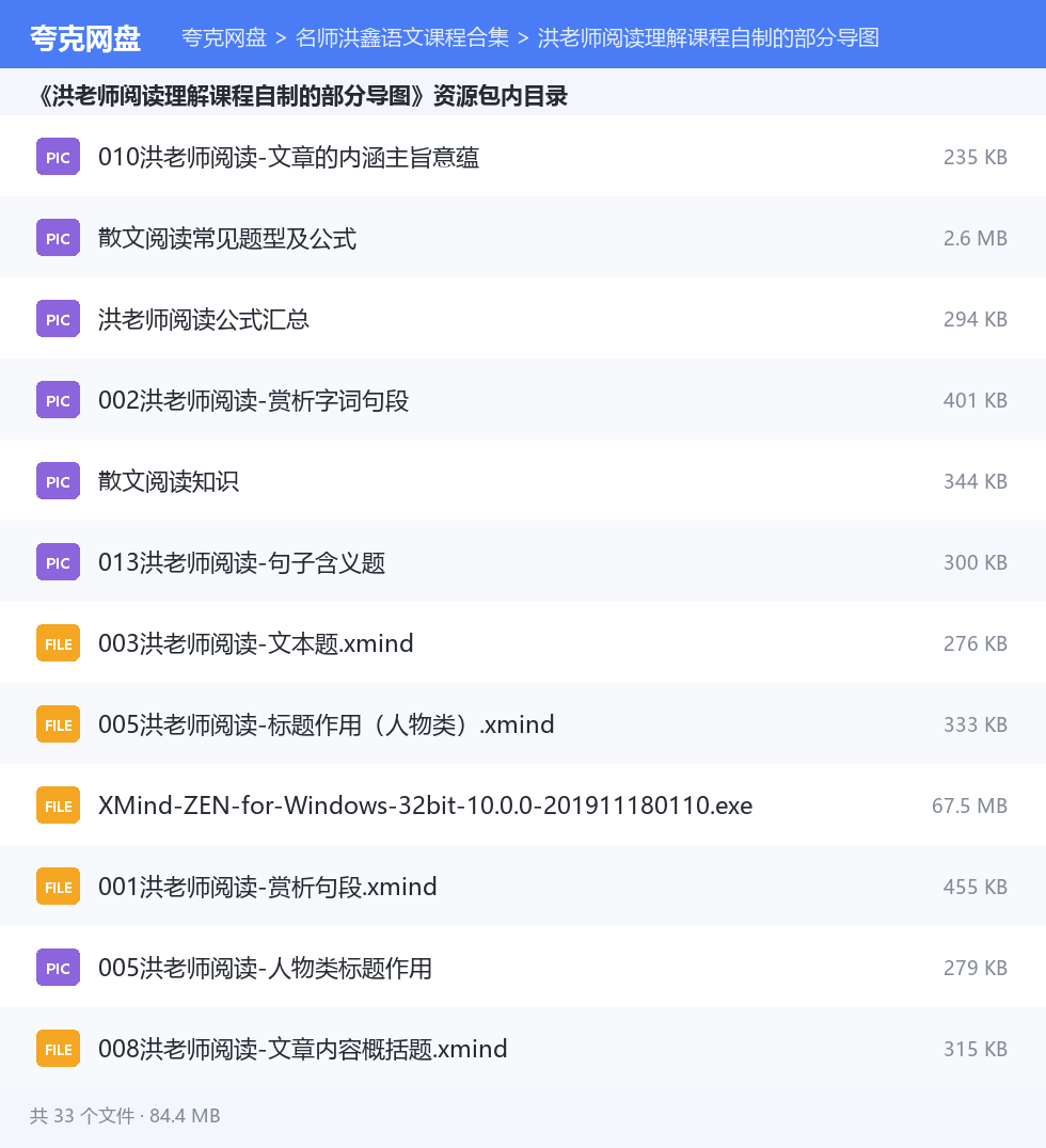 名师洪鑫语文课程合集 资源文件清单