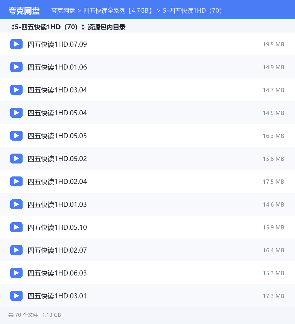 四五快读全系列【4.7GB】 资源文件清单