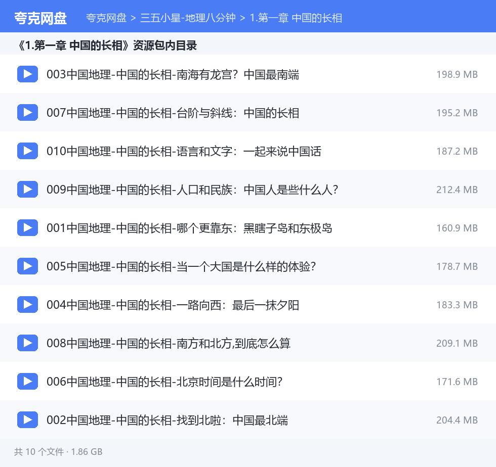 三五小星-地理八分钟 资源文件清单
