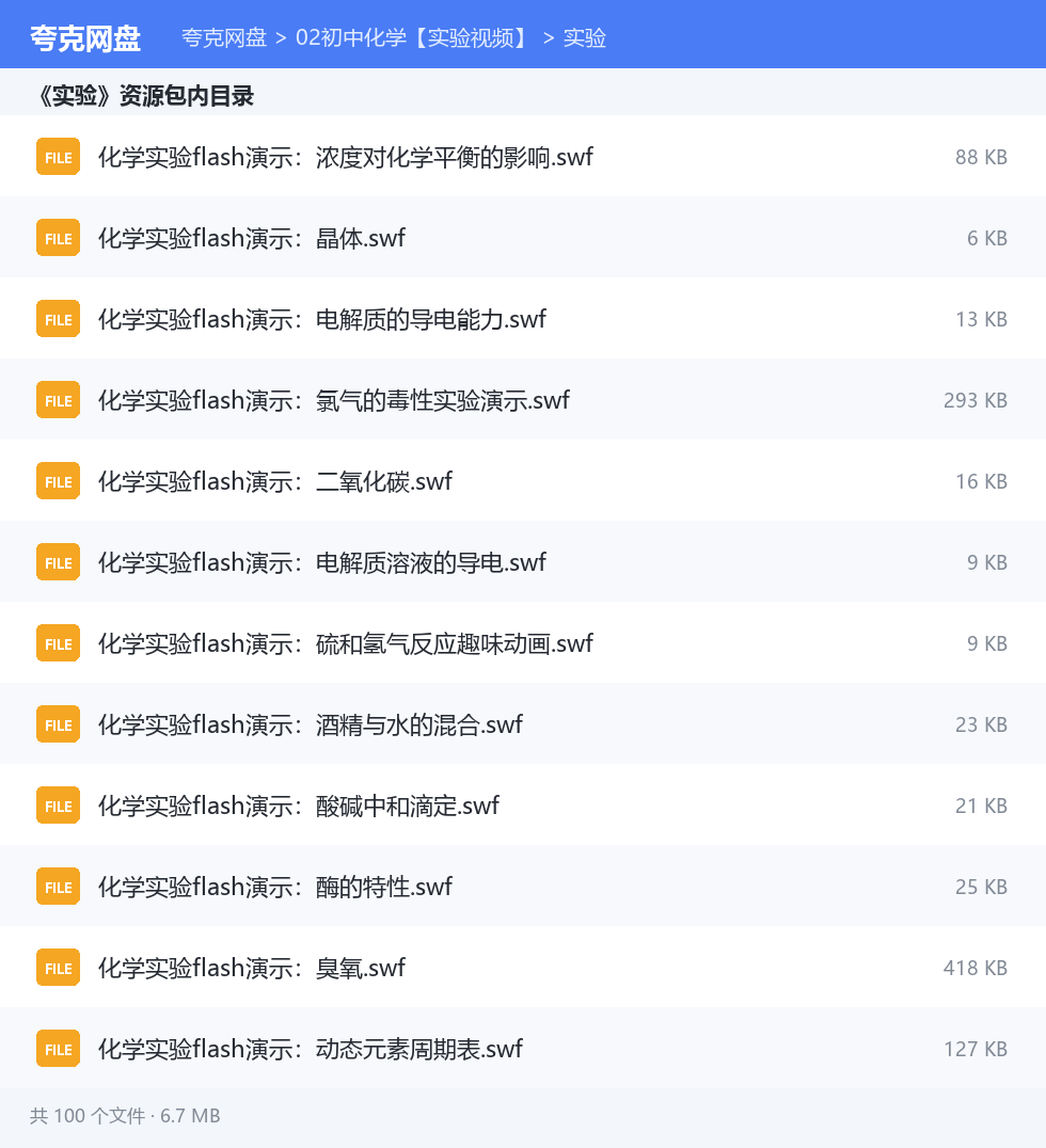02初中化学【实验视频】 资源文件清单