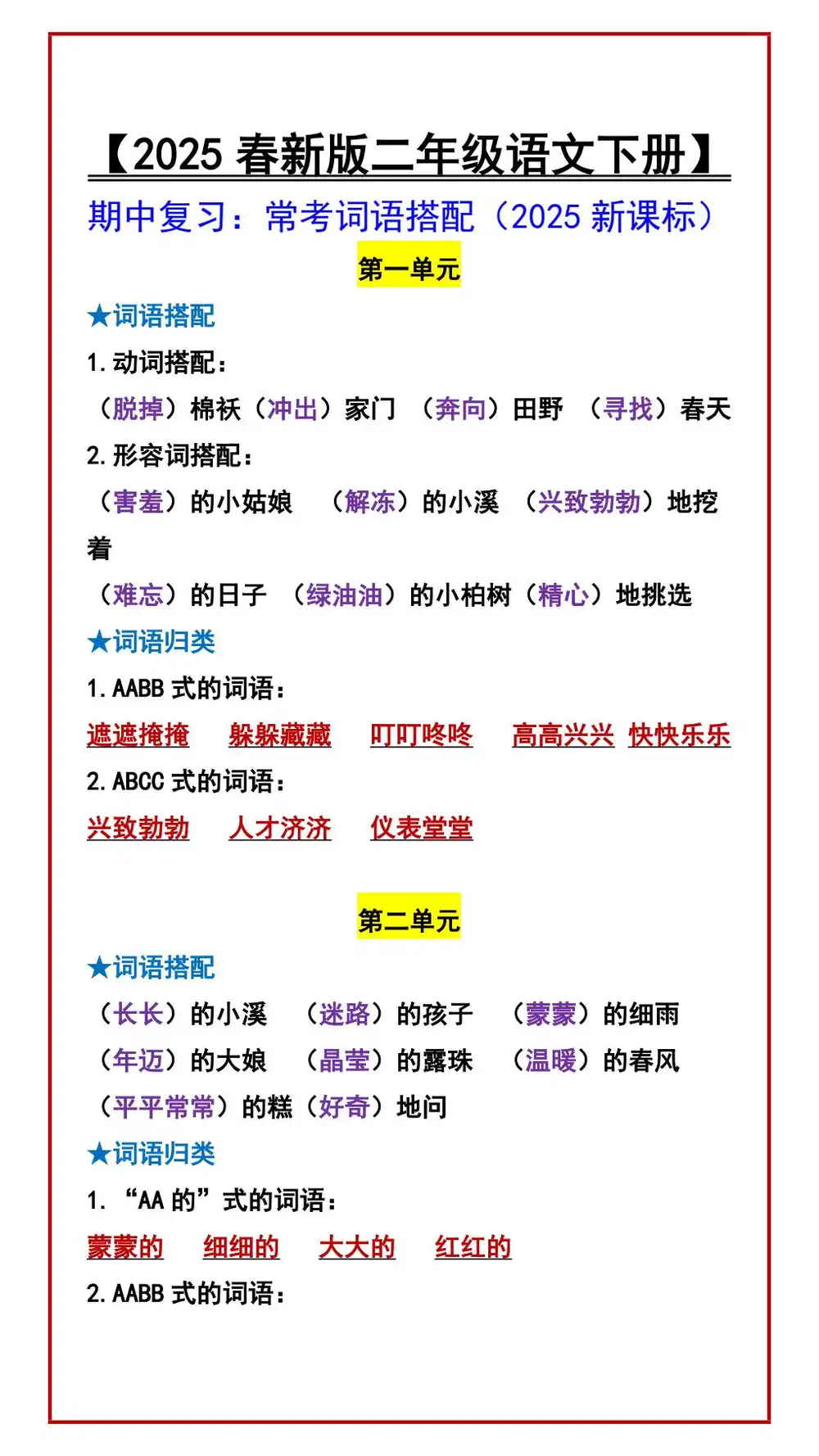 小学全科知识汇总 资料内页(PDF 第 2 页)