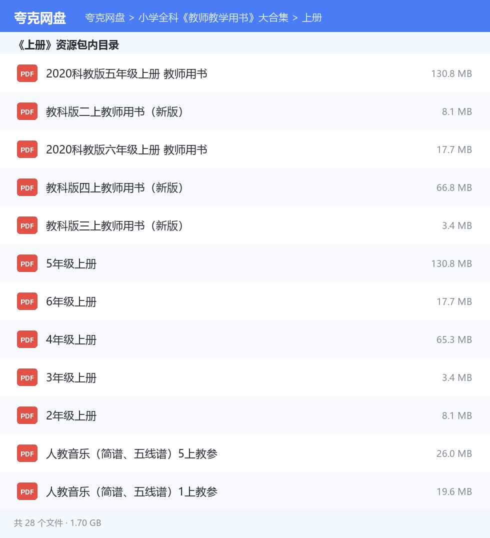 小学全科《教师教学用书》大合集 资源文件清单