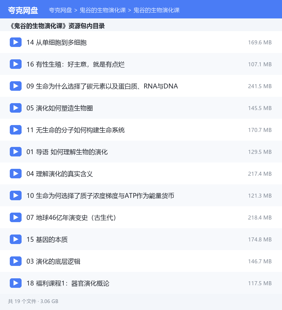 鬼谷的生物演化课 资源文件清单
