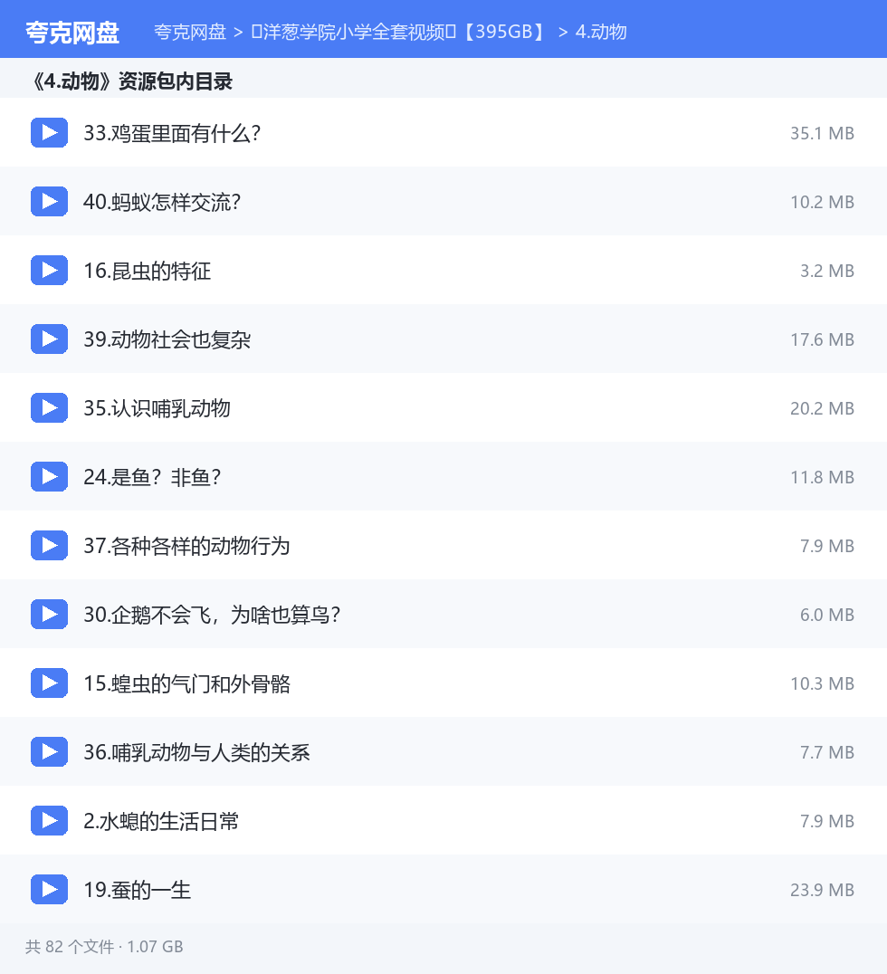 🧅洋葱学院小学全套视频🧅【395GB】 资源文件清单