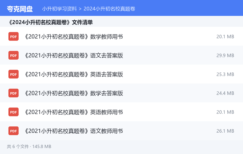 文件目录清单