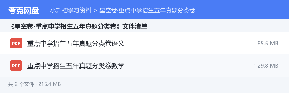 文件目录清单