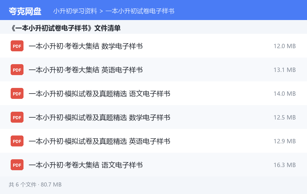 文件目录清单
