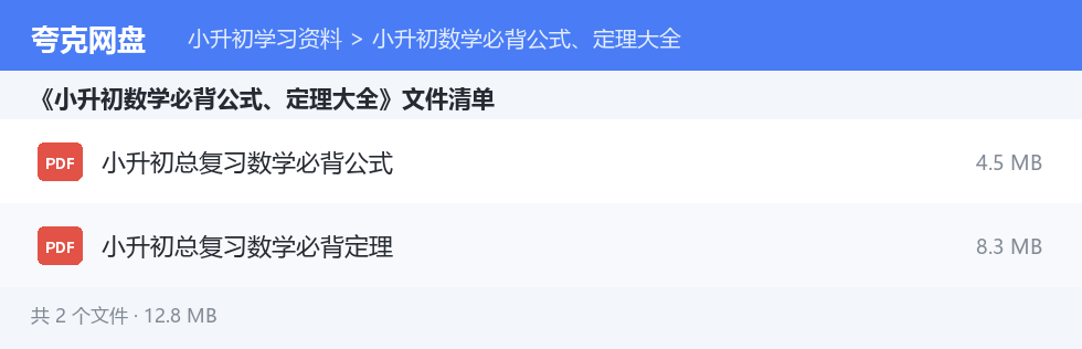 文件目录清单
