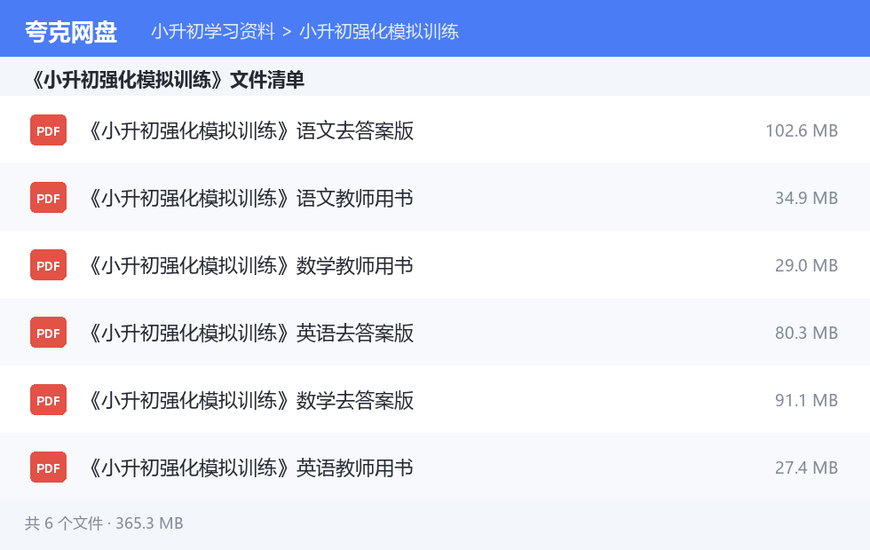 文件目录清单