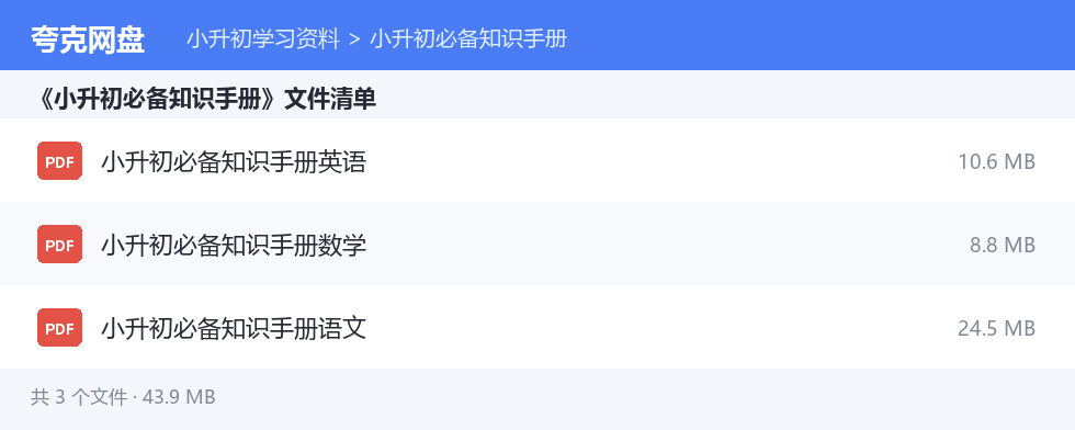 文件目录清单