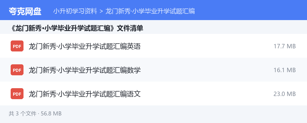 文件目录清单