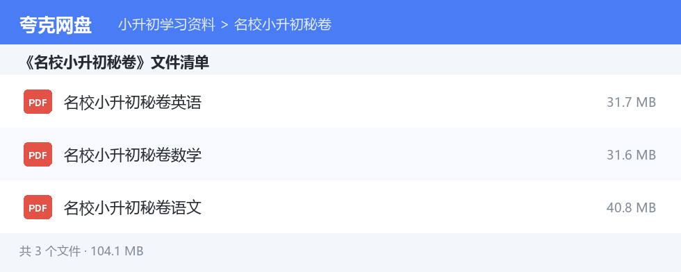 文件目录清单