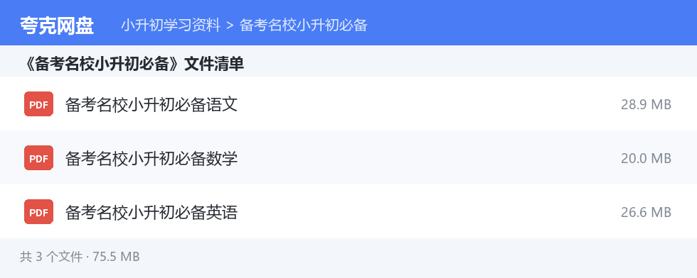 文件目录清单