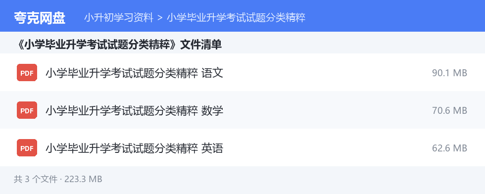 文件目录清单