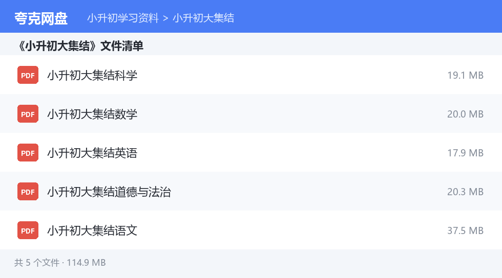 文件目录清单