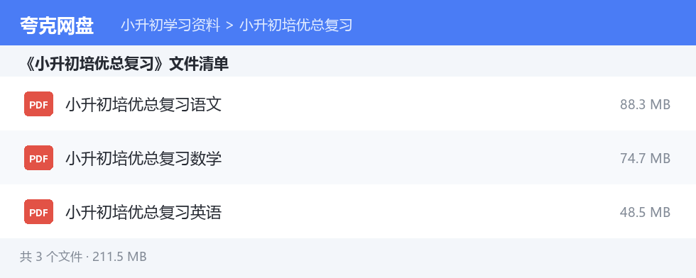 文件目录清单