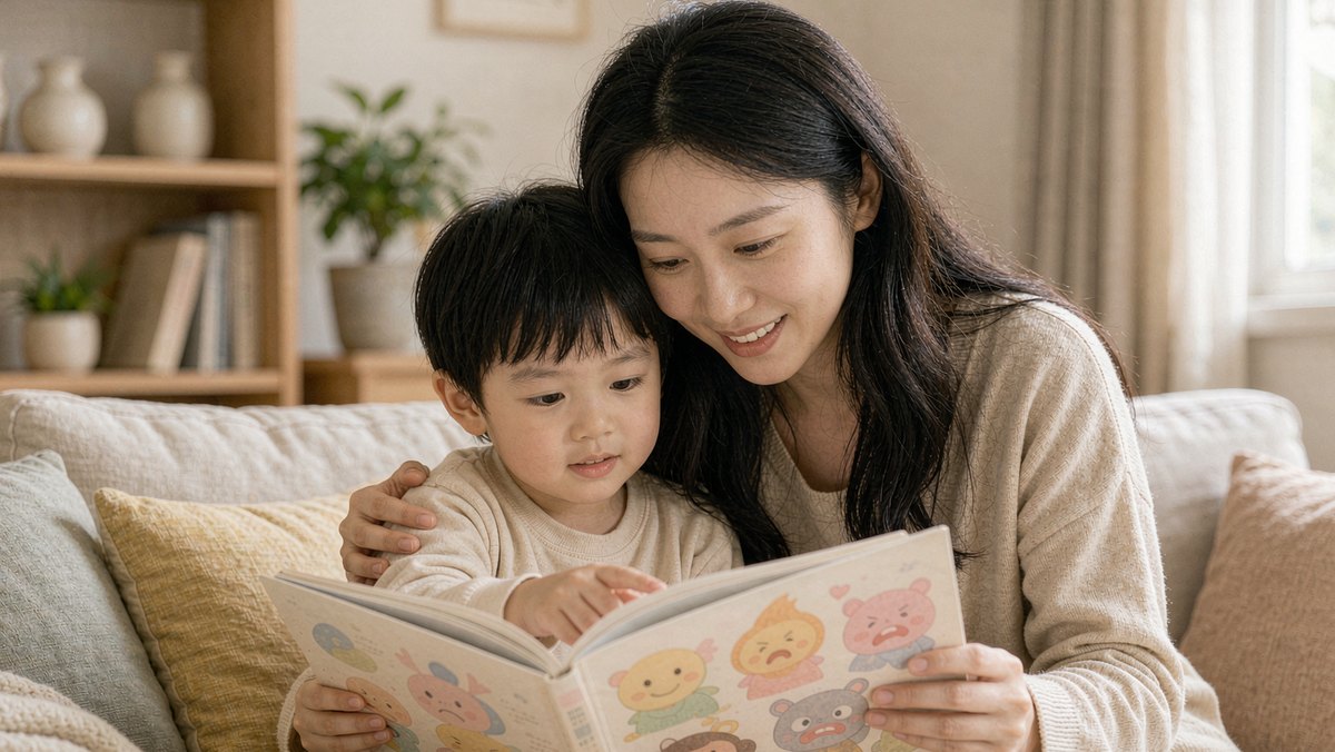 妈妈陪孩子一起看情绪主题绘本